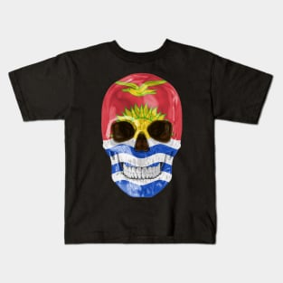 Kiribati Flag Skull - Gift for I-Kiribati With Roots From Kiribati Kids T-Shirt